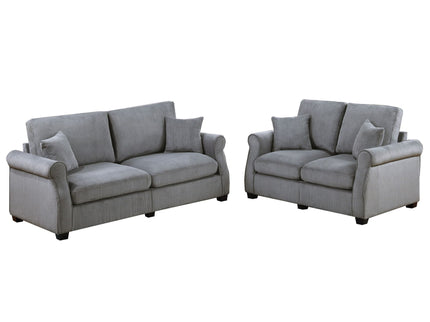 Contemporary 2 Piece Sofa Set With Matching Pillows