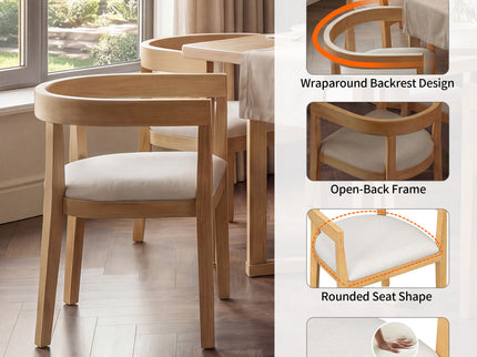 Rectangular Dining Table Set For 6 With Upholstered Barrel Back Chairs
