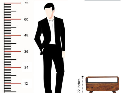 Mini Curved Media Unit - Chestnut