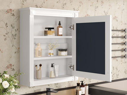 Wall Mounted Bathroom Storage Cabinet With Mirror, Medicine Cabinet With Height Adjustable Shelf
