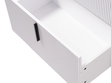 Bathroom Vanity With Ceramic Sink, Fluted Design