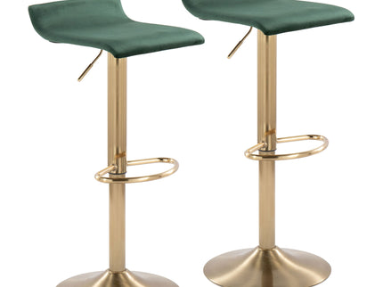 Ale - Contemporary Adjustable Height Barstool With Swivel With Oval Footrest (Set of 2)