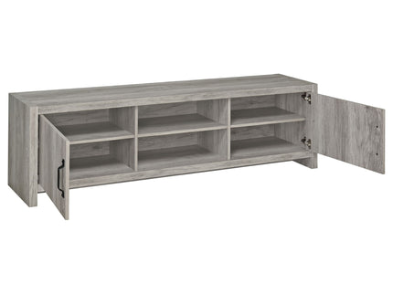 Conifer - TV Stand With Adjustable Shelves - Gray