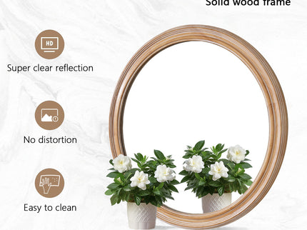 Round Wall Mirror With Ribbed Frame