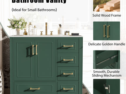 Traditional Bathroom Vanity With Soft Close Doors And Drawers