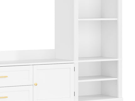 Elegant Entertainment Center Wall Unit With Bookshelves