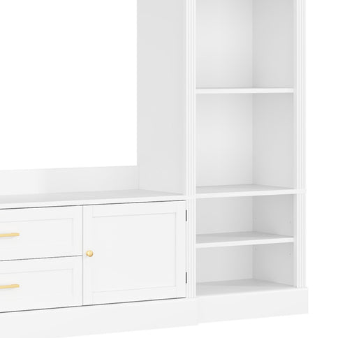 Elegant Entertainment Center Wall Unit With Bookshelves