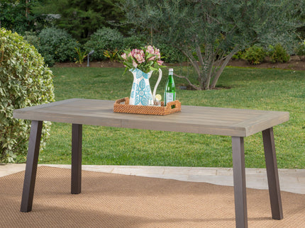Acacia Wood Dining Table With Slat Design