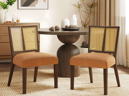 Mid Century Rattan Dining Chair Without Arms Set