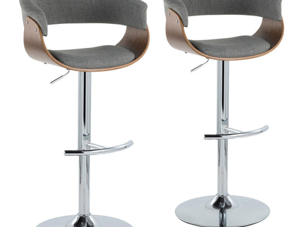 Vintage Mod - Mid Century Modern Adjustable Height Barstool With Swivel With Rounded T Footrest (Set of 2)