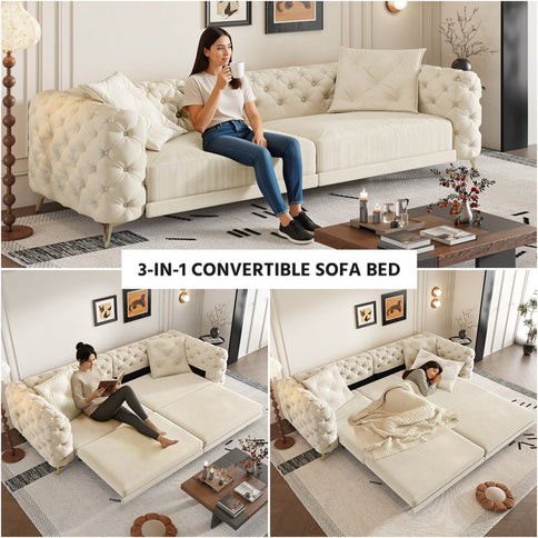 3-In-1 Convertible Sleeper Sofa