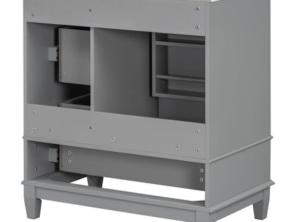 Freestanding Bathroom Vanity With Sink, Soft Close Door, 3 Drawers