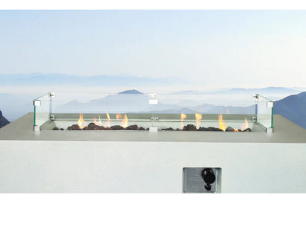 Rectangular Propane Fire Pit Table With Fiber Reinforcement And Adjustable Flame Control - Gray