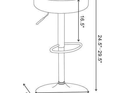 Adjustable Hydraulic Bar Stool With Base And Padded Seat - Black / Silver