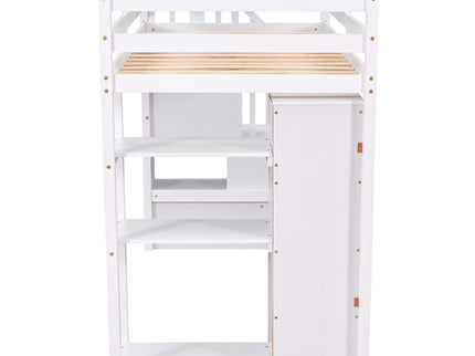 Loft Bed With Storage Drawers And Stairs With Shelves
