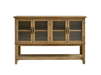 Rectangle Accent Sideboard Cabinet With Storage Shelf, Cabinet For Kitchen - Natural Wood