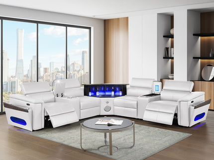 Nova - Sectional With Bluetooth Speaker, LED And Lifting Wine Cabinet