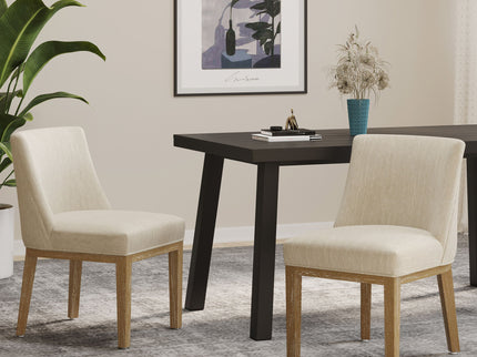 Modern Dining Chair With Durable Fabric Upholstery And Sturdy Wooden Frame (Set of 2)