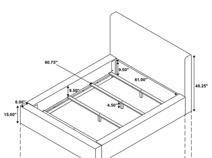 Tall Headboard Panel Bed With Padded Headboard