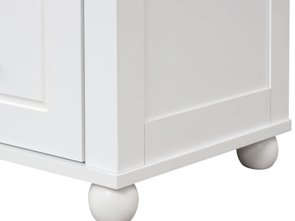 Tall Freestanding Bathroom Storage Cabinet With 2 Drawers And Adjustable Shelf