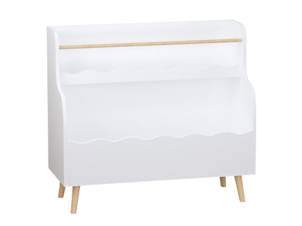 Kids Bookcase, Children Book Organizer Toy Storage Cabinet - White