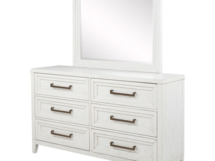 6 Drawer Dresser & Mirror - White