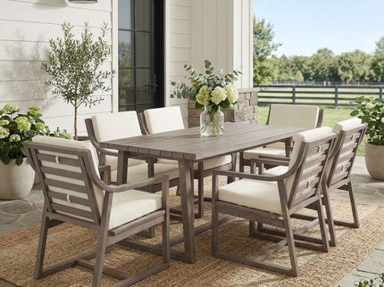 7 Piece Modern Outdoor Dining Set, Patio Furniture