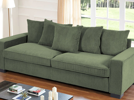 Luxe Sofa With 5 Matching Toss Pillows, Sleek Design, Spacious And Comfortable 3 Seater Couch