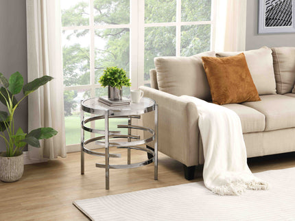 Elegant Round Table With Sintered Stone Top & Sturdy Metal Frame