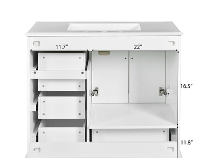 Traditional Bathroom Vanity With Soft Close Doors And Drawers