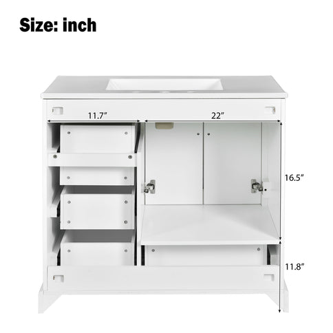 Traditional Bathroom Vanity With Soft Close Doors And Drawers