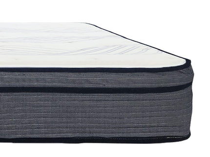 King Size Hybrid Plush Foam Mattress, Soft Polyester Knit Cover, Multi Layer Foam Mattress - White / Gray