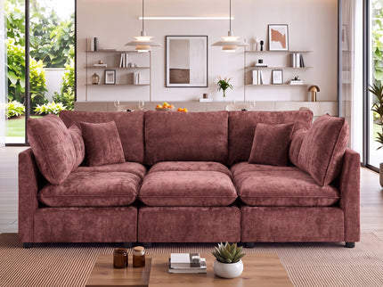 Modern Sectional Sofa U-Shaped With Movable Ottoman Storage Armrests And USB Ports
