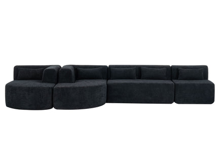 Upholstered Sofa Free Combined Sofa Couch With 2 Chaise Lounge And Five Back Pillows For Living Room