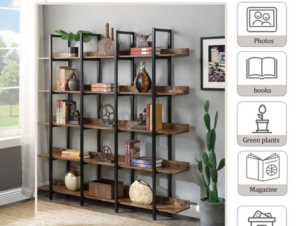 Vintage Industrial 5 Tier Bookcase