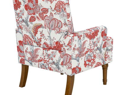 Floral Accent Armchair With Nailhead Trim