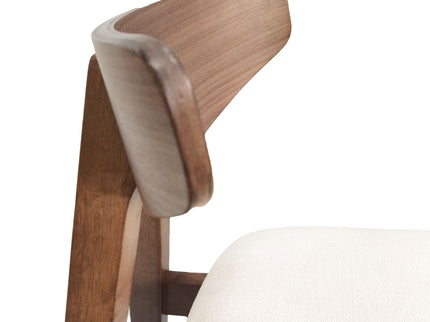 Mid Century Modern Counter Stool With V Shape Frame And Upholstered Seating