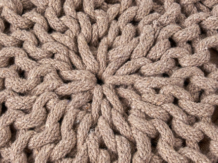Moro - Knitted Round Pouf With Pumpkin Shape
