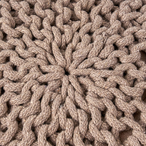 Moro - Knitted Round Pouf With Pumpkin Shape
