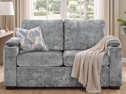 Pull Out Sofa Bed Loveseat With Twin Mattress, Cup Holders And Arm Storage