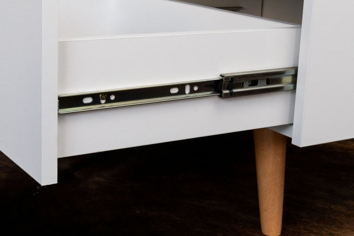 TV Stand For TVs Up To 60" With Open Storage Shelf, 2 Doors, 1 Drawer And Cable Management