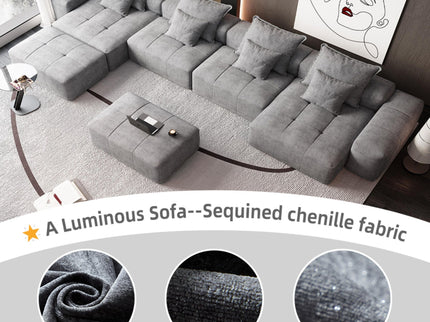 Modern Oversized Diy Combination Modular Sectional Sofa With Pillows
