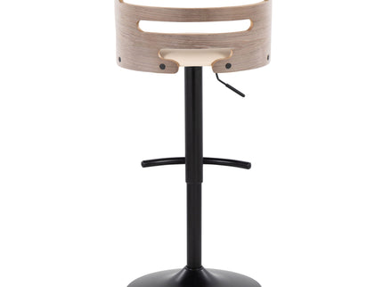 Cosi - Mid Century Modern Adjustable Barstool, Swivel With Rounded T Footrest (Set of 2)