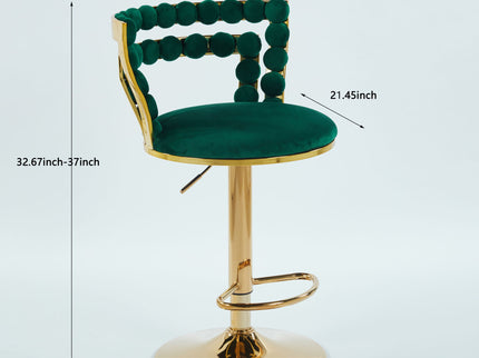 Modern Bar Chair With Iron Tube Legs, Soft Cushions And Comfortable Backrest (Set of 2)