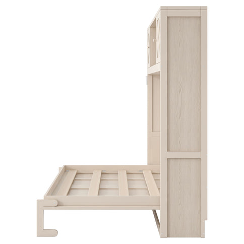 Rustic Casual Murphy Bed With Storage Cabinets