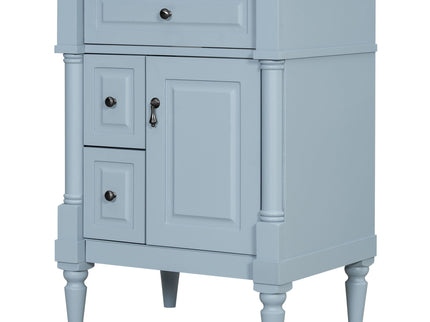 Freestanding Bathroom Vanity With Sink, Adjustable Shelf & Flip Drawer