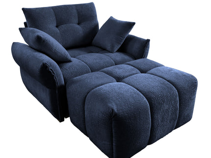 Ergonomic Single Seater Sofa With Ottoman, High Resilience Support Cushions
