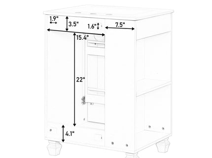 Classic Retro Bathroom Vanity With Sink, Door Shelf, Side Open Storage Frame
