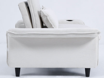 Modern Fabric Multi-Functional Sofa Bed With Adjustable Armrests And Backrests