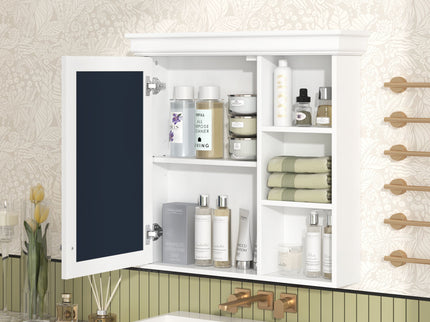 Wall Mounted Bathroom Medicine Cabinet With Mirror And Adjustable Storage With Soft Close Hinges